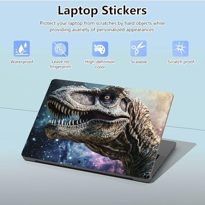 Universal Laptop Skin Sticker with 2 Wrist Pad Skins, Waterproof Scratch Resistant Vinyl Laptop Cover Decal, Cut to Fit for 11–15.6 Inch MacBook HP Dell Lenovo, Dinosaur - color: Dinosaur