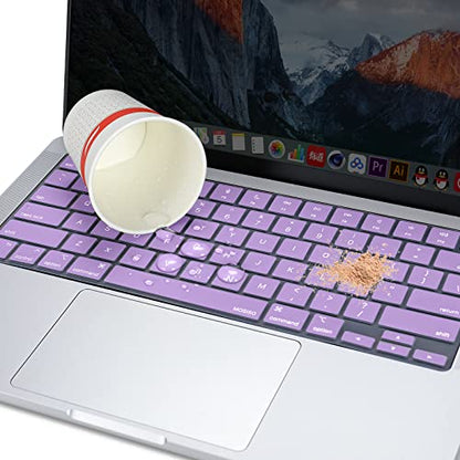 MOSISO Keyboard Cover Skin Compatible with MacBook Air 15 inch M3 M2 | A3114 A2941/Air 13.6 A3113 A2681/Pro 14/16 M4 M3 M2 M1, Light Purple - color: Light Purple