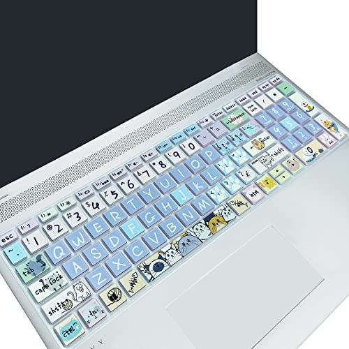 Keyboard Cover for HP Envy x360 15.6''Series/Pavilion 15/ Pavilion x360 15.6” Series/Envy 17 17.3" Series/HP Laptop 15t 17t 17-ca0011nr 17-by0040nr, Cute Cat - color: Cute Cat