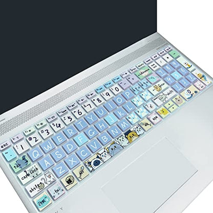 Keyboard Cover for HP Envy x360 15.6''Series/Pavilion 15/ Pavilion x360 15.6” Series/Envy 17 17.3" Series/HP Laptop 15t 17t 17-ca0011nr 17-by0040nr, Cute Cat - color: Cute Cat
