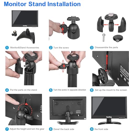 12 Inch Mini Small HDMI Monitor 1920x1080 16:9 IPS Metal Housing LCD Display Screen Support HDMI/VGA/AV/BNC Input Built-in LounSpeakers for PC CCTV Security Camera RasPi - color: 12 Inch 1920x1080 Metal Housing
