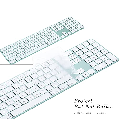 [Not for 2024 Release A3119] Keyboard Cover for iMac Magic Keyboard (Model A2520, Touch ID, with Numeric Key) - Ultra Thin, Protective and Clear Keyboard Cover Protector Skin - color: A2520 (Touch ID & Long Model )