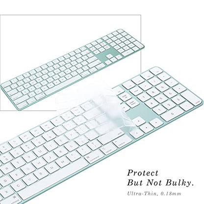 [Not for 2024 Release A3119] Keyboard Cover for iMac Magic Keyboard (Model A2520, Touch ID, with Numeric Key) - Ultra Thin, Protective and Clear Keyboard Cover Protector Skin - color: A2520 (Touch ID & Long Model )