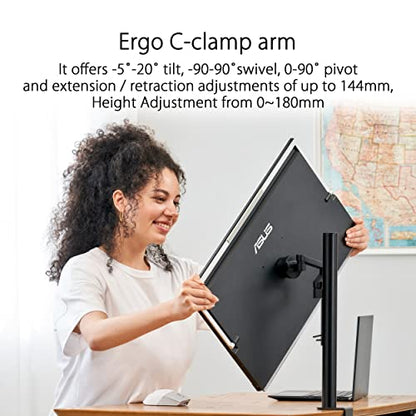ASUS ZenScreen 24” (23.8” viewable) 1080P Portable USB-C Monitor (MB249C) - FHD, IPS, Eye Care, Speakers, Multi-Stand Design, Kickstand, C-clamp Arm, Partition Hook, Carrying Handle, WFH Monitor - style: 24" IPS USB-C Multi-stand Design