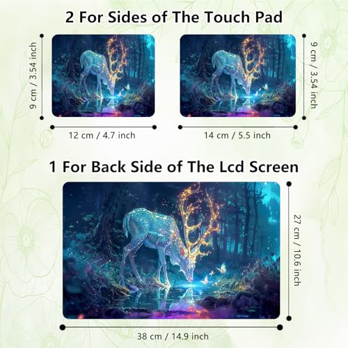 Laptop Skin Sticker Decal, Universal Reusable Vinyl Laptop Cover for 12" 13" 13.3" 14" 15" 15.4" 15.6" Notebook PC, Waterproof Scratch-Resistant with 2 Wrist Pads, Easy to Apply & Remove,Art Elk Deer - color: Art Elk Deer