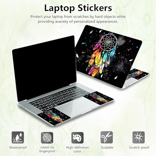 Laptop Skin Sticker Decal, Universal Reusable Vinyl Laptop Cover for 12" 13" 13.3" 14" 15" 15.4" 15.6" Notebook PC, Waterproof Scratch-Resistant with 2 Wrist Pads, Easy to Apply & Remove,Dreamcatchers - color: Dreamcatchers