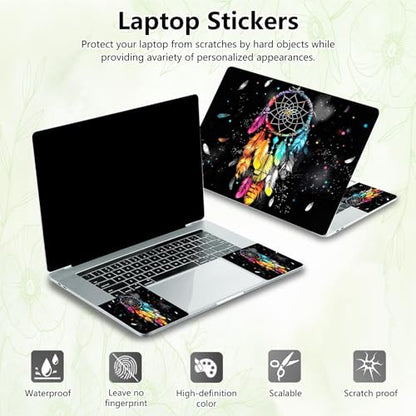 Laptop Skin Sticker Decal, Universal Reusable Vinyl Laptop Cover for 12" 13" 13.3" 14" 15" 15.4" 15.6" Notebook PC, Waterproof Scratch-Resistant with 2 Wrist Pads, Easy to Apply & Remove,Dreamcatchers - color: Dreamcatchers