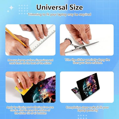 Universal Laptop Skin Sticker Decal for 11.6”12" 13" 13.3" 14" 15" 15.4" 15.6" Reusable Waterproof Scratch-Scratch Resistant Protective Vinyl Laptop Notebook Skin Stickers - Fire ice Skull - color: Fire ice Skull
