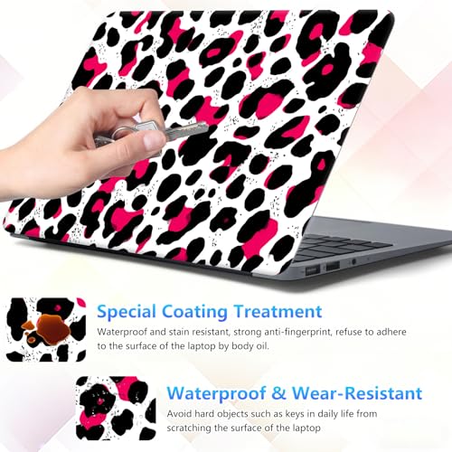 Laptop Skin Sticker Decal 15-15.6 Inch with Cute Mouse Pad, Universal Reusable Vinyl Sticker for 12.1 13 13.3 14 15.4 Inch Netbook and Notebook PC, Pink Black Leopard - color: Pink Black Leopard
