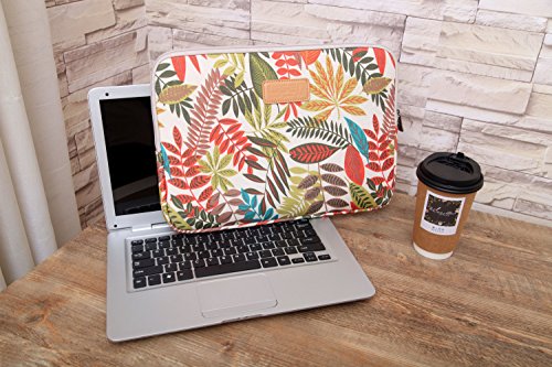 BSLVWG 11.6 Inch Laptop Sleeve Multi-Color & Size Choices Case/Water-Resistant Neoprene Notebook Computer Pocket Tablet Briefcase Carrying Bag/Pouch Skin Cover - color: Khaki Leaves, size: 11.6 inch