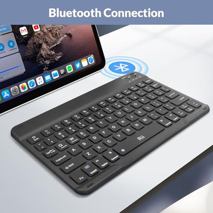 Rii Bluetooth Keyboard, Slim Wireless Keyboard with Type-C Charging, Portable Keyboard for iPad Mac Windows Android Tablets Samsung Tablet Laptop Smartphone