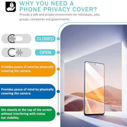 Front Camera Cover Compatible for Android Phones/Pixel/Galaxy/iPad-Silver | Webcam Blocker for Single Front Camera, Privacy Slider Protects Your Phone Security - color: Silver