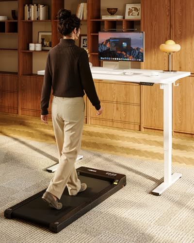 FLEXISPOT EN1 40"x24" One-Piece Standing Desk, White | 176 LBS Capacity, Seamless Desktop, Home Office, 4 Memory Presets, Dual Monitor Setup, Anti-Collision - color: White (White Frame), size: 39.4 x 23.6 in
