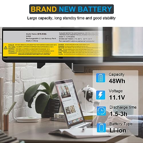 Fancy Buying Laptop Battery for Lenovo IdeaPad G460 G565 G470 G475 G560 B570 G780 V360 V570 Z470 Z560 Z565 Z570 Z575 L09S6Y02 L09M6Y02 L09L6Y02 L10P6Y22 L09C6Y02 L10C6Y02 57Y6454 - size: 8.11*2.55*0.82inch G560