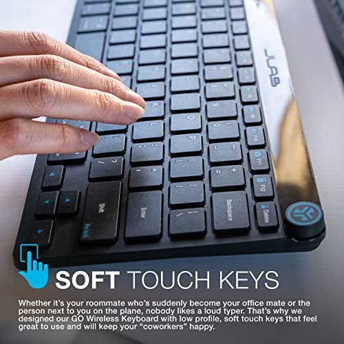 JLab, Go, Wireless Keyboard, Bluetooth, USB Dongle, Multi-Device, Ultra-Compact, Black - size: 1 Pack