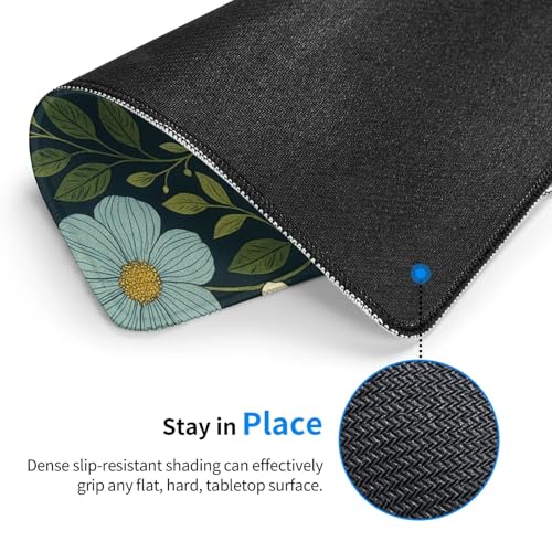 Wildflowers Flowers Leaves Watercolor Gaming Computer Keyboard Cute Mouse Pad with Anti-fray Stitching, Premium-Textured Alfombrilla para Mouse with Non-Slip Rubber Base, 10 x 12 inch - color: Wildflowers Flowers Leaves Watercolor