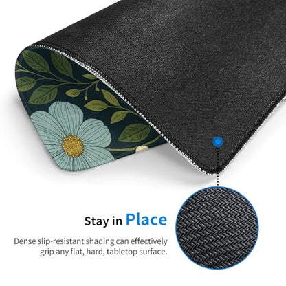 Wildflowers Flowers Leaves Watercolor Gaming Computer Keyboard Cute Mouse Pad with Anti-fray Stitching, Premium-Textured Alfombrilla para Mouse with Non-Slip Rubber Base, 10 x 12 inch - color: Wildflowers Flowers Leaves Watercolor