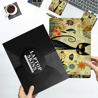 Universal Laptop Skin Sticker with 2 Wrist Pad Decals, 3-Piece Removable Vinyl Laptop Cover, Graffiti Cat Waterproof Anti-Scratch, Easy-Trim Fit for 13.3" 14" 15.6" Laptops - color: Graffiti Cat