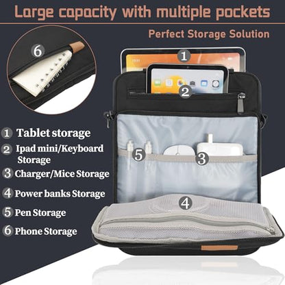 TORIBIO 9-11 Inch Tablet Sleeve Bag Padded Protective Travel Carrying Case | Fits iPad A16 2025, iPad Air M4 11-inch 2026 M3 M2, iPad Pro M5/M4 11 inch, iPad 10/9/8/7th, Galaxy Tab A9+/S9/S8 11" - color: Black, size: 9-11 Inch