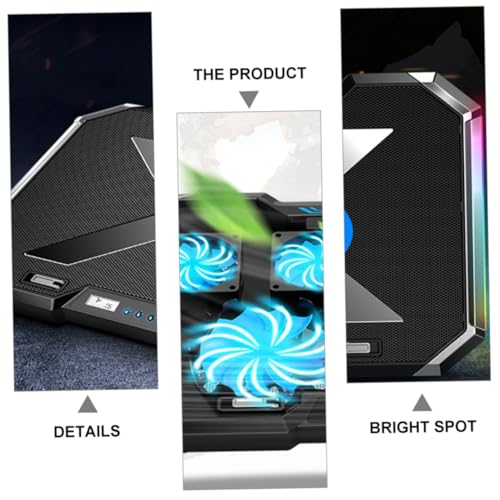 Adjustable RGB Led Laptop Cooler Pad Notebook Cooling Base LCD Touch for Under Gaming and Office