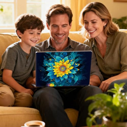 Universal Laptop Skin Sticker Decal for 11.6”12" 13" 13.3" 14" 15" 15.4" 15.6" Reusable Waterproof Scratch-Scratch Resistant Protective Vinyl Laptop Notebook Skin Stickers - Green Yellow Sunflower - color: Green Yellow Sunflower
