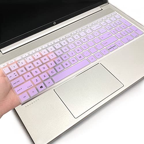 Keyboard Cover for 15.6 inch HP ProBook 450 G8 G9 G10/ 455 G8 G9 G10/ 650 G8/ HP Zbook Power G8 G9, HP ProBook 15.6 inch Keyboard Skin(NOT fit HP ProBook 450/455/650 G6 G7)-OPurlple - color: OmbrePurlple