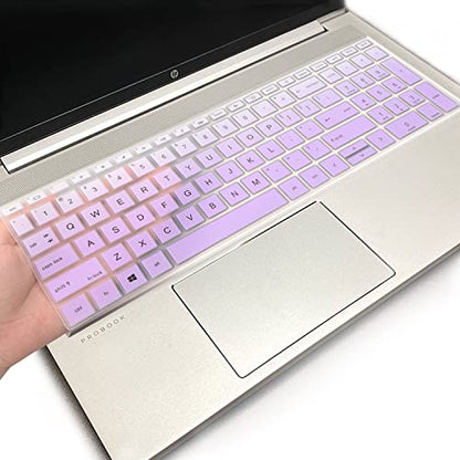 Keyboard Cover for 15.6 inch HP ProBook 450 G8 G9 G10/ 455 G8 G9 G10/ 650 G8/ HP Zbook Power G8 G9, HP ProBook 15.6 inch Keyboard Skin(NOT fit HP ProBook 450/455/650 G6 G7)-OPurlple - color: OmbrePurlple
