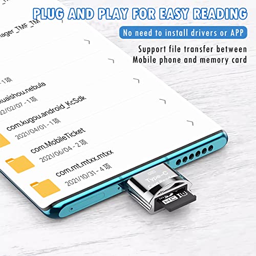 USB C Micro SD Card Reader with Keychain – USB-C to Micro SD/TF Card Reader with USB 3.0 Adapter, High-Speed OTG Reader for MacBook, iPad Pro, Galaxy, iPhone 15, Laptop, Tablet & Phone