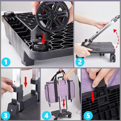 Rolling Teacher Bag with Five 360-Degree Rotating Wheels,Fits for 15.6" Laptop - color: Floral
