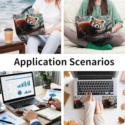 15.6 Inch Laptop Skin Sticker, Reusable Vinyl Cover Protector with 2 Wrist Pad Skins, Removable Waterproof Scratch-Resistant for 12-15.6 Inch Laptop Notebook,Red Panda - color: Red Panda