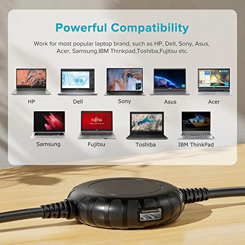 Powseed 100W 90W 65W Laptop Car Charger USB C with 5V 2A USB Port for MacBook HP Dell Asus Acer Lenovo Samsung Gateway Toshiba Sony Fujitsu Computer TV JBL Boombox Xtreme Speaker Power Adapter