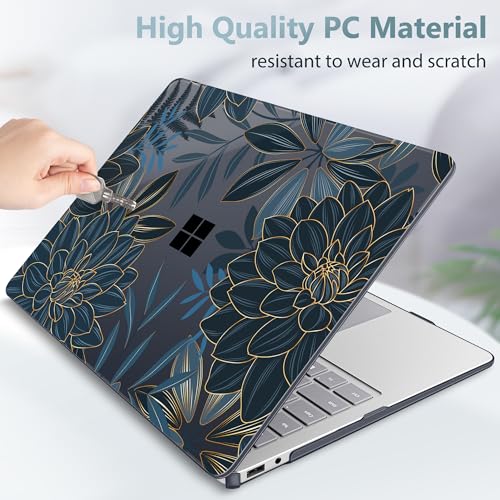 Mektron Printed Case for 2025 Microsoft Surface Laptop Windows 11 Copilot+ PC Surface Laptop 13 inch Touchscreen Display Cover Fits Model 2095, Dahlia Flower C035 - color: Dahlia Flower C035