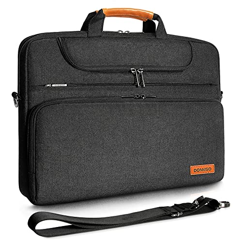 DOMISO 15-15.6 Inch Laptop Bag, Waterproof Business Briefcases specially adapted for holding laptop computers for Macbook Pro/Lenovo IdeaPad/Acer Aspire/Dell XPS 15/HP/ASUS/MSI, Black - color: Black, size: 15 - 15.6 Inch