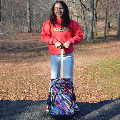 Tilami Rolling Backpack 19 inch Wheeled LAPTOP Boys Girls Travel School Student Trip, colours - color: Colours Multicolor
