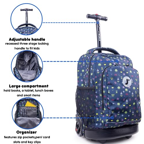 J World Sunny Rolling Backpack for Kids. Roller Bag With Wheels, Game - color: Game