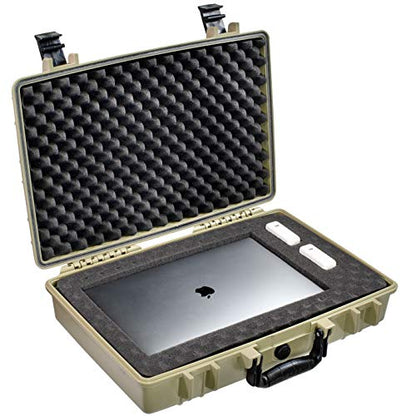 Eylar Medium 20" Protective Hard Case for Laptops, Cameras, Tools, and Equipment with IP67 Waterproof, Shock Resistant, and Customizable Foam Inserts (Tan) - color: Tan FDE