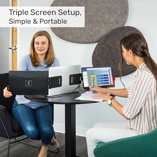SideTrak Swivel 12.5" Portable Monitor for Laptop & Hub, Patented Swivel Hinge, Laptop Screen Extender | FHD Dual Screen w/Kickstand, USB-C & HDMI, Mac, PC, Chrome Compatible (3 Monitor Bundle w/Hub) - style: 12.5" Triple Monitor with Hub