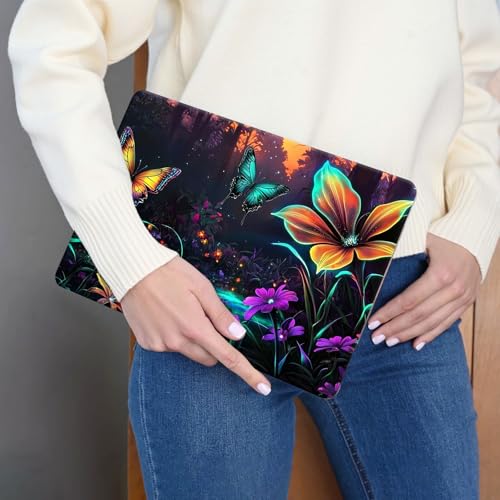Laptop Skin Sticker 3-Piece Set,Flowers and Butterflies | Trim-to-fit 3-piece vinyl set with one 15 x 10.6 in lid skin and two palm-rest decals for many 12-15.6 in laptops - color: Flowers And Butterflies