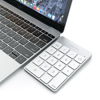 Satechi Slim Aluminum Bluetooth Keypad, Wireless Number Pad with 18 Keys, Micro USB Rechargeable Numpad, External Number Pad for MacBook Air/Pro/Neo, iPad Air/Pro, iMac, PC - Silver - color: Silver, size: Micro USB