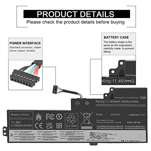 Fancy Buying 01AV421 01AV419 01AV420 01AV489 Laptop Battery Compatible with Lenovo ThinkPad T470 T480 T580 A475 A485 TP25 Series SB10K97577 SB10K97576 SB10K97578 - size: 7.05*2.72*0.24inch 01AV421