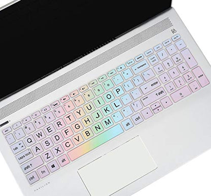 Keyboard Cover Skin for HP Laptop 15-db 15-dw 15-dy 15-da 15-bs/bw 15-ef 15t 15z 15.6" 15-db0011dx 15-dy1043dx/dy1051wm 15-dw0037wm/dw1083wm 15-ef1001ds/1023dx,HP 17-by/bs/ca 17.3 Keyboard Protector - color: Colorful Rainbow