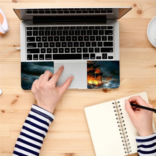 Universal Laptop Skin, DIY Cut-to-Fit Vinyl Cover Compatible with HP, Dell, Lenovo, Mac (13.3" to 15.6"), Anti-Scratch, No Residue & Bubble-Free Protective Decal Sticker, Epic Storm Pirate Ship - color: Epic Storm Pirate Ship