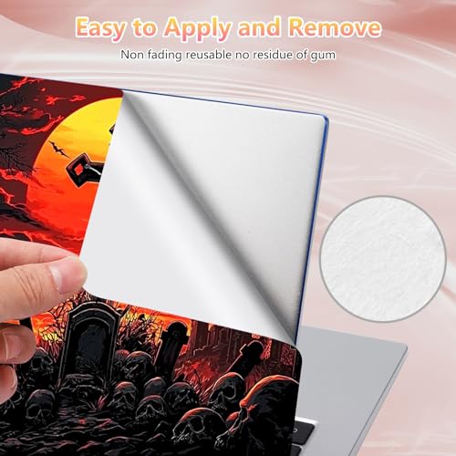 Laptop Skin Sticker Decal 12" 13" 13.3" 14" 15" 15.6",Waterproof Scratch Resistant Vinyl,Reusable Easy to Apply,for MacBook HP Dell Notebooks Netbooks Laptop,2 Wrist Pads,Cross Blood Moon - color: Cross Blood Moon