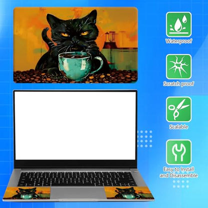 Universal Laptop Skin Sticker Decal for 11.6”12" 13" 13.3" 14" 15" 15.4" 15.6" Reusable Waterproof Scratch-Scratch Resistant Protective Vinyl Laptop Notebook Skin Stickers - A Cute Black Cat - color: A Cute Black Cat