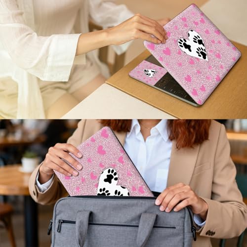 Universal Laptop Skin for 13-16 Inch Laptops,Vinyl Protective Sticker Decal,Easy DIY Trim-to-Fit for HP/Dell/MacBook,Bubble-Free & Removable,Pink Dog Paw - color: Pink Dog Paw