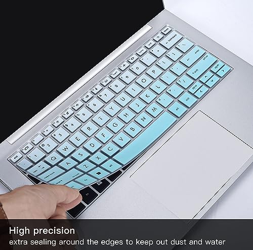 2PCS Keyboard Cover Skin for HP EliteBook 830 835 840 845 1040 G9 G10 13.3 & 14 inch 2025-2022, HP EliteBook 14 inch Keyboard Protector(Not fit 840 845 1040 G11 G8 G7 G6 G5 G4 G3),Gradual Mint+Clear - color: Gradual Mint+Clear