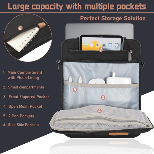 13.3-14 Inch Laptop Sleeve Bag Padded Protective Travel Carrying Case | Fits MacBook Neo 13" (A18 Pro), MacBook Pro 14" M5/M4/M3/M2, MacBook Air 13.6"/14" M5/M4/M3/M2, Surface Pro AI PC/9/8 13" - color: Black, size: 13.3-14 Inch