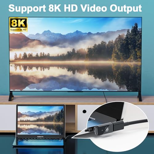 HanCenDa USB Type C Magnetic Adapter 2Pack, 24Pins 90 Degree USB C with PD 140W Charge 40Gbps 8K 60Hz Video for Thundebolt 3/4 MacBook Pro/Air Phone and More Devices - style: Vertical