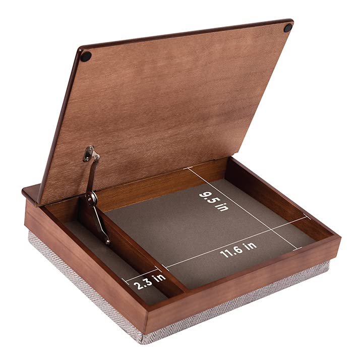 LAPGEAR Schoolhouse Lap Desk - Java Acacia Wood, Built-in Storage - color: Java