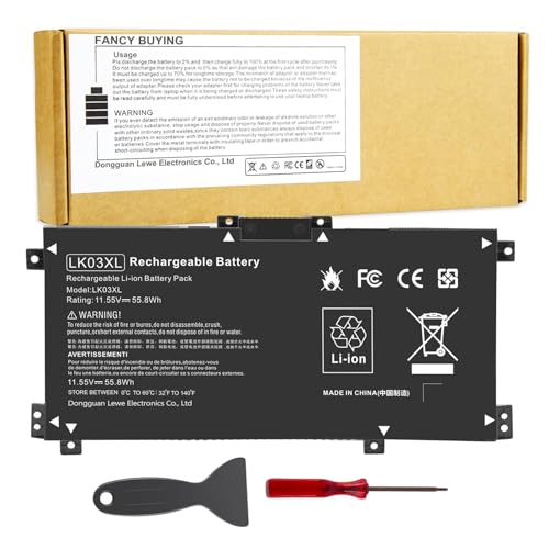 Fancy Buying LK03XL Battery for HP Envy X360 Convertible 15m-bq1xx 15m-bp0xx 15-cr0xxx 15-bq2xx 15-cp0xxx 15t-cn 17-ae1xx 17m-ae011dx 17m-ce0013dx 17t-ce100 L08855-856 l0928-855 - size: 7.87*3.93*0.27inch